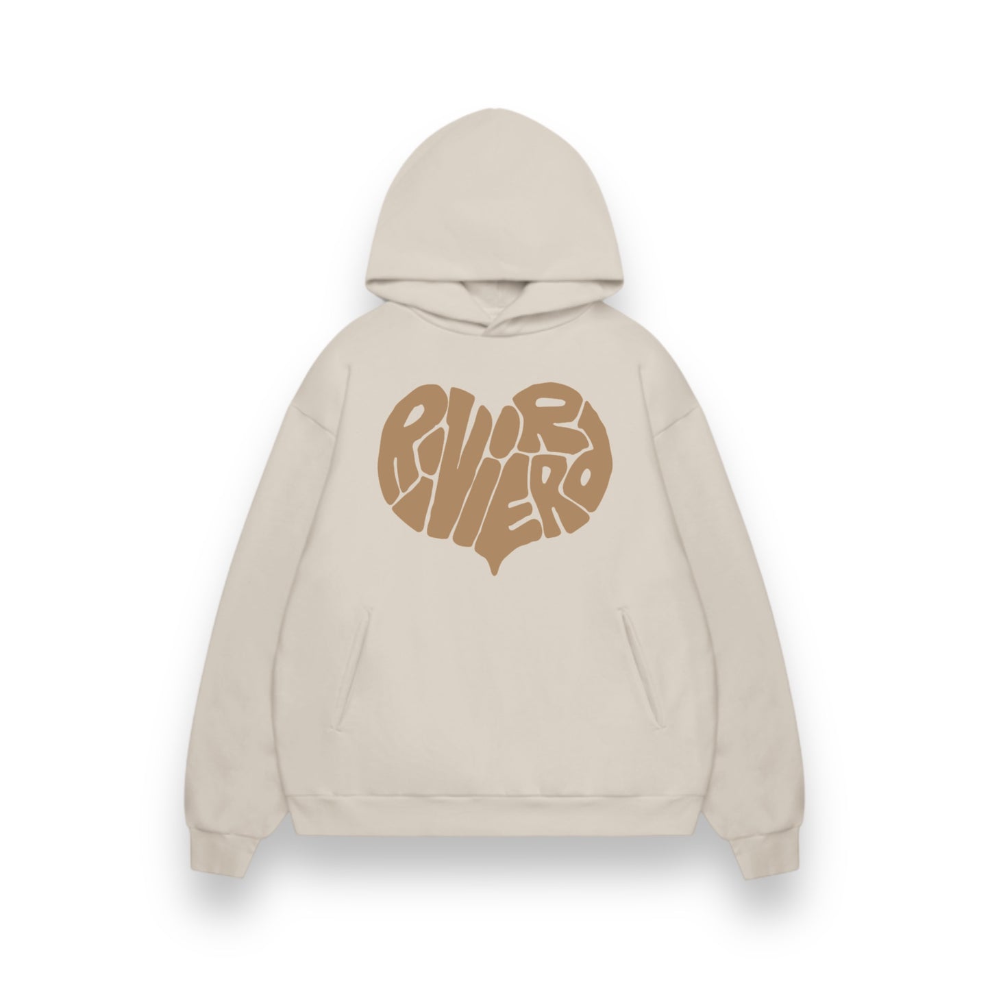 CREAM HEART HOODIE